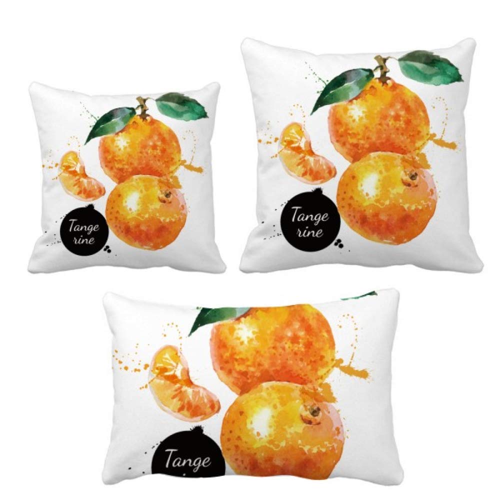 Housse de coussin mandarine aquarelle pour canapé de salon salon cosy