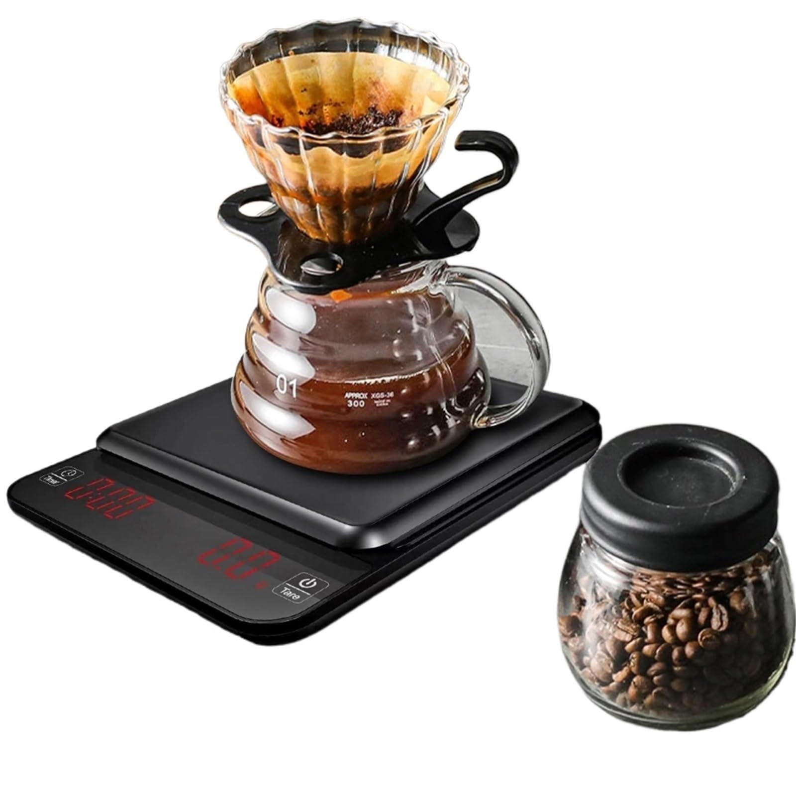 Waga kuchenna, Cyfrowa waga do kawy z timerem, espresso automatycznym tarowaniem i czujnikiem dotykowym, miniaturowa przenośna cyfrowa pieczenia gotowania do pieczenia, kawy, biżuterii(USB Charging)
