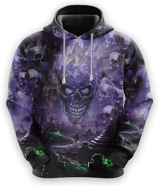Amazon.com: V-DECORPARKS Casino Skull Hoodies for Men Women