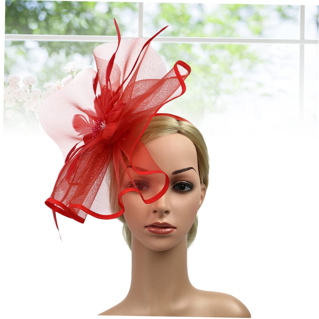 FRCOLOR 2pezzi Fascinator Creativo Con Fiore Per Feste Cappello Da Cocktail Rosso Accessorio Elegante Per Donne e Ragazze Per Balli e Eventi Speciali