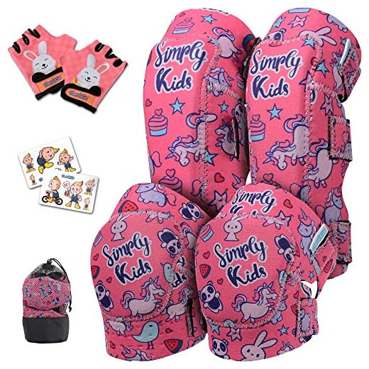 Knee Pads for Kids I Kids Knee and Elbow Pads for Kids 8 14 I Kids Knee Pads I Toddler Knee Pads I Simply Kids Protective Gear Set for Kids Boys Girls Child Children Ice Skating Bike Roller Skateboard