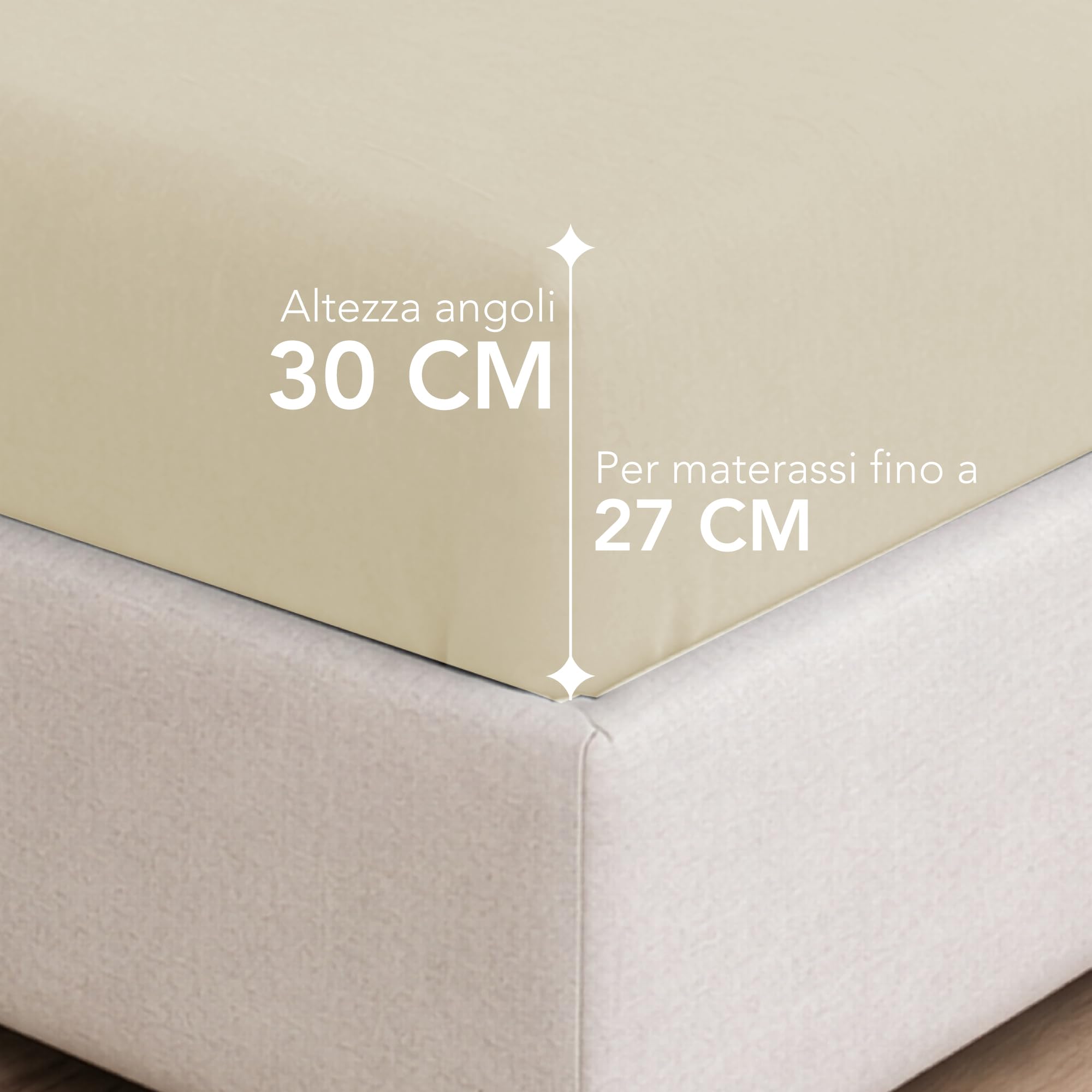 Dreamzie Lenzuolo Con Angoli Matrimoniale Cotone 160x200 cm, 100% Cotone Jersey Elasticizzato - Beige - Oeko-Tex Certificato e Ipoallergenico