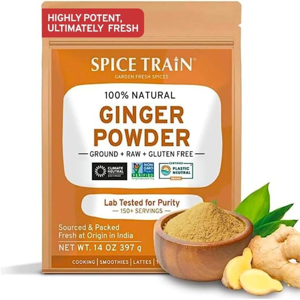 HANDPICK Ginger Powder (14oz/397g) No Additives, No Preservatives, No Fillers | Ginger Root Powder from India | Raw, Gluten Free, Non GMO | Perfect for Cooking, Baking | Resealable Zip Lock Pouch