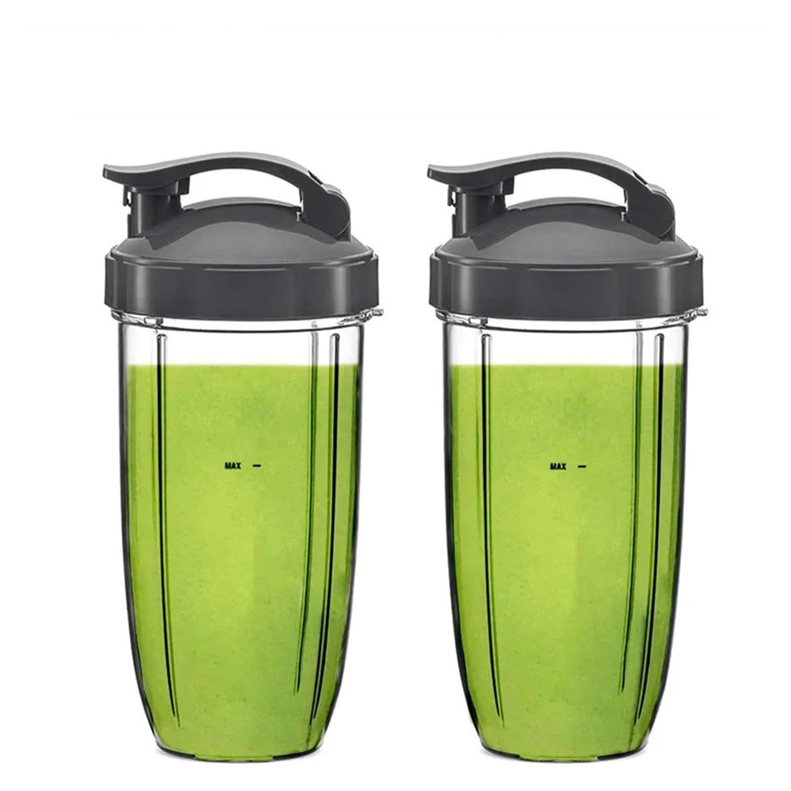 Paquete 2 Vasos 32oz Con Tapa Abatible Compatible Con NutriBullet 600W 900W