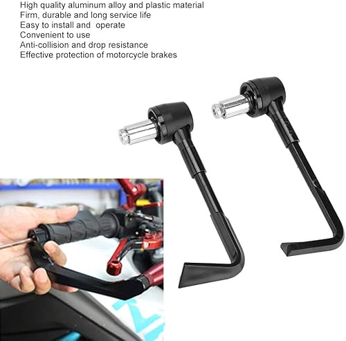 Miniatura 8 de EVGATSAUTO Protectores de palanca de motocicleta, protector de palanca de freno frontal CNC, mango de motocicleta, protector de motocicleta (negro)