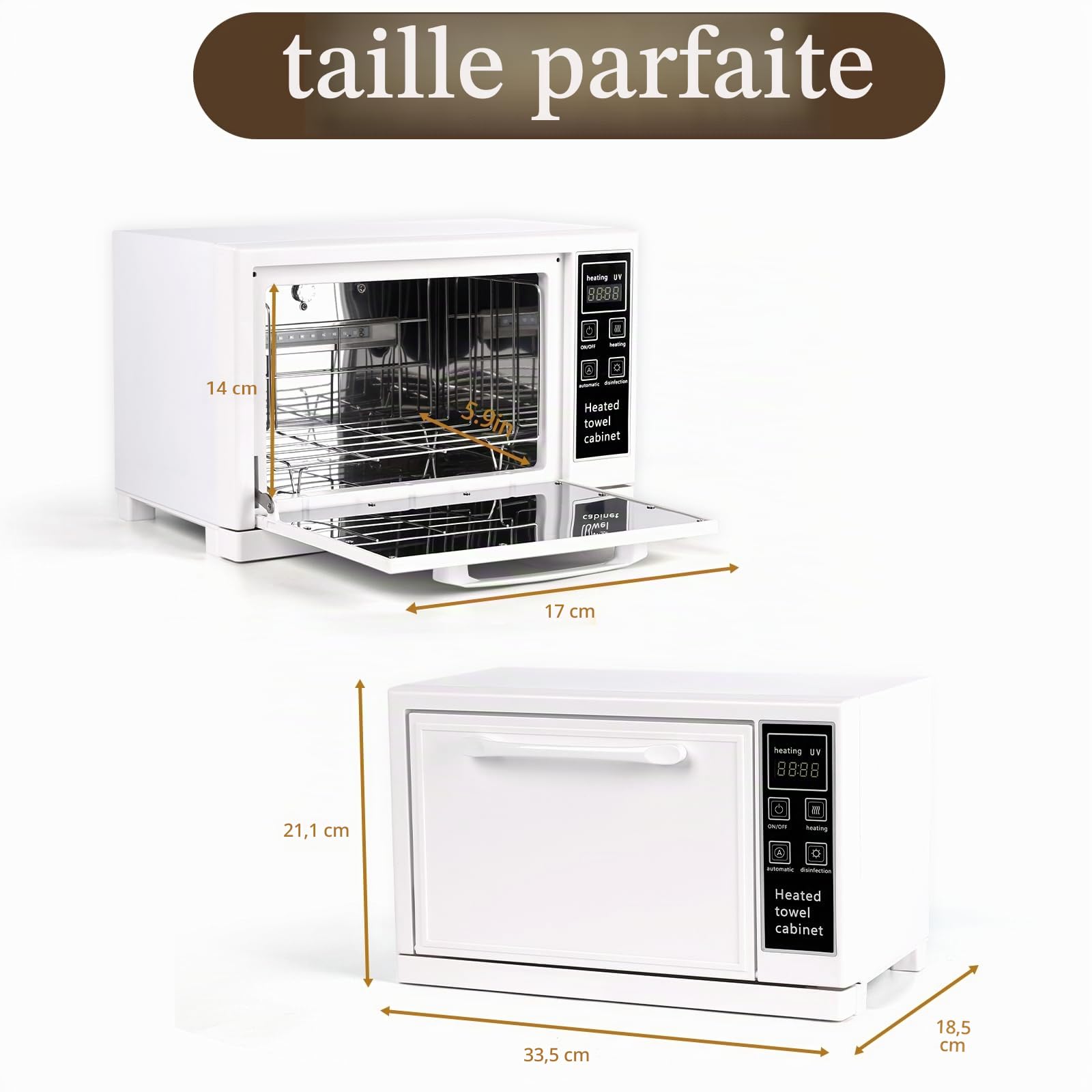 Sèche-Serviettes 4 en 1 de 5.5l, sèche-Serviettes électrique, stérilisateur UV, Chauffe-Serviettes pour Soins du Visage, Soins des Cheveux, Massage, équipement de Salon et Maison