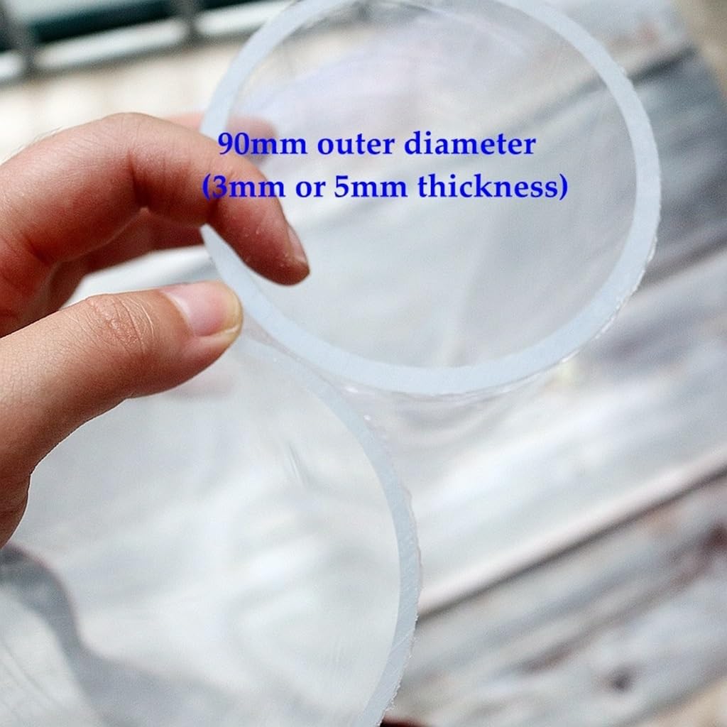 2 tubos acrílicos de 90 mm diámetro exterior y 50 cm largo(3mm Thickness)