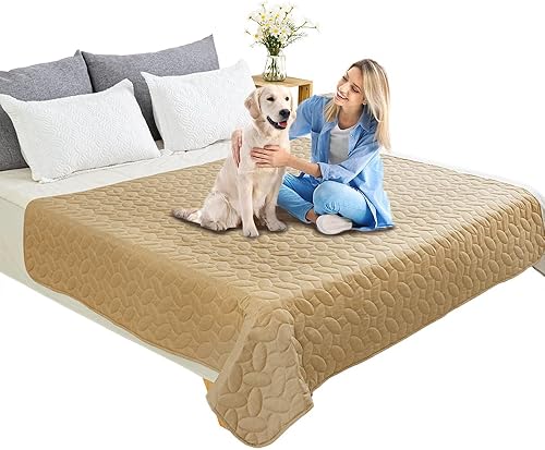 Miniatura 2 de Ameritex Funda de cama para mascotas, manta para cama de perro para sofá y muebles, impermeable, nuevo diseño de patrón (52 x 82 pulgadas, arena)