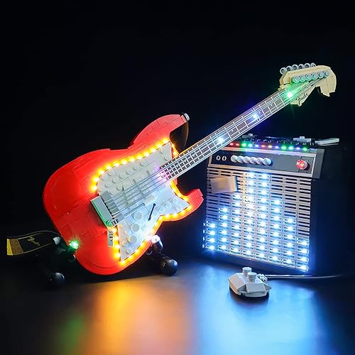 Miniatura 4 de Kyglaring Kit de iluminación LED compatible con Lego Ideas 21329 Fender Stratocaster Guitar Kit de construcción - Solo kit de luz LED y sin juego de