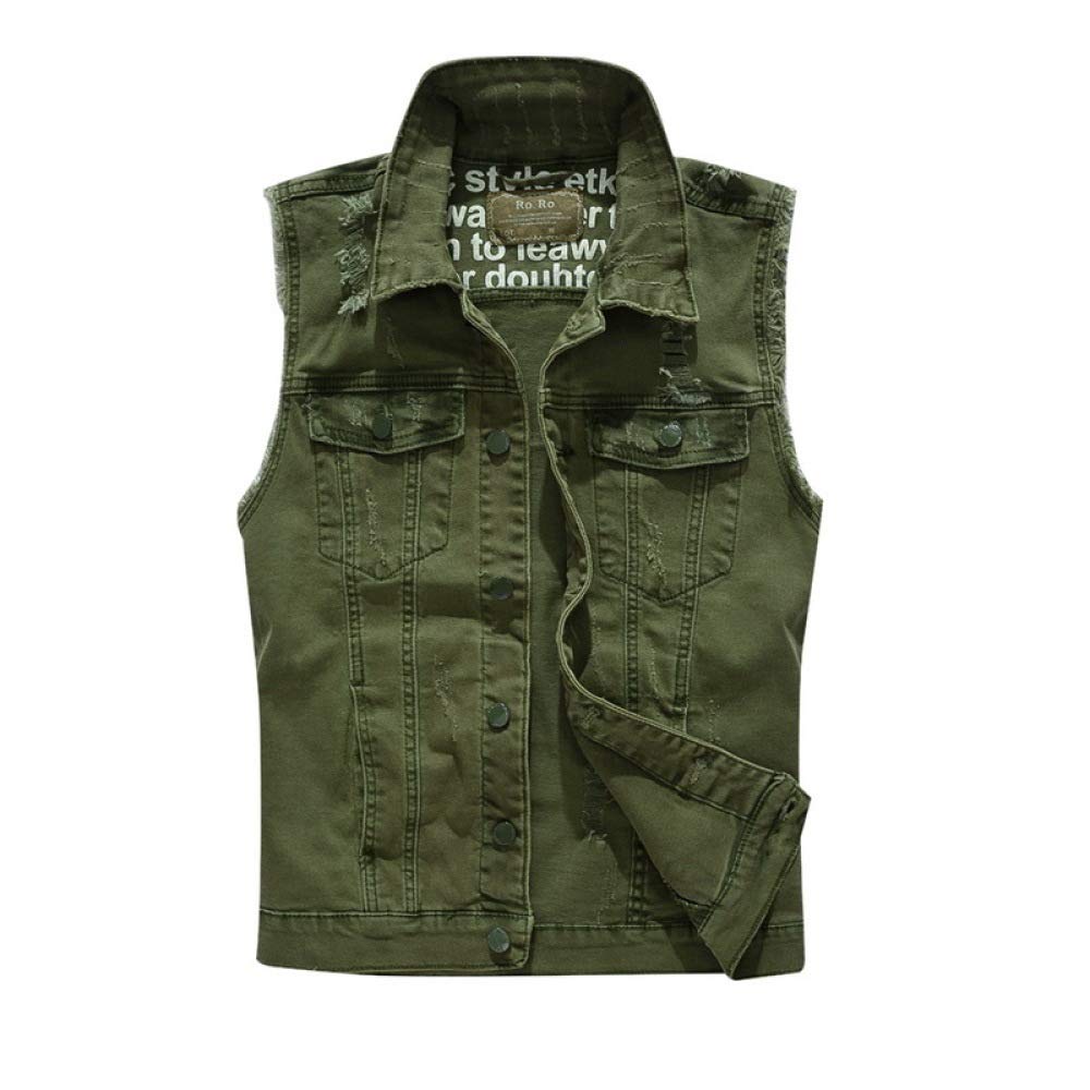 Giubbotto Moto Estivo Militare Uomo Senza Maniche Colletto rovesciato Trendy Hip Hop Homme Giacca Vintage da Motociclista Casual