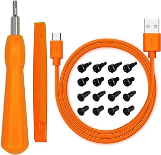 Replacement Ring Doorbell Screwdriver + 20Pcs Doorbell Screws & Charger Charging Cable Cord for Video Doorbell, Video Doorbell 2 3 and Pro & Elite Ring Doorbell Security Screw (Orange)