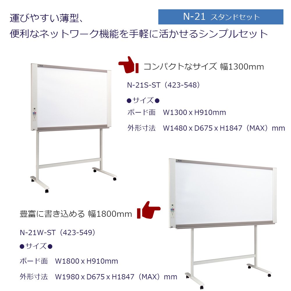プラス　コピーボードスタンドセット Amazon | プラス ネットワークボード N-21シリーズ N-21W スタンド