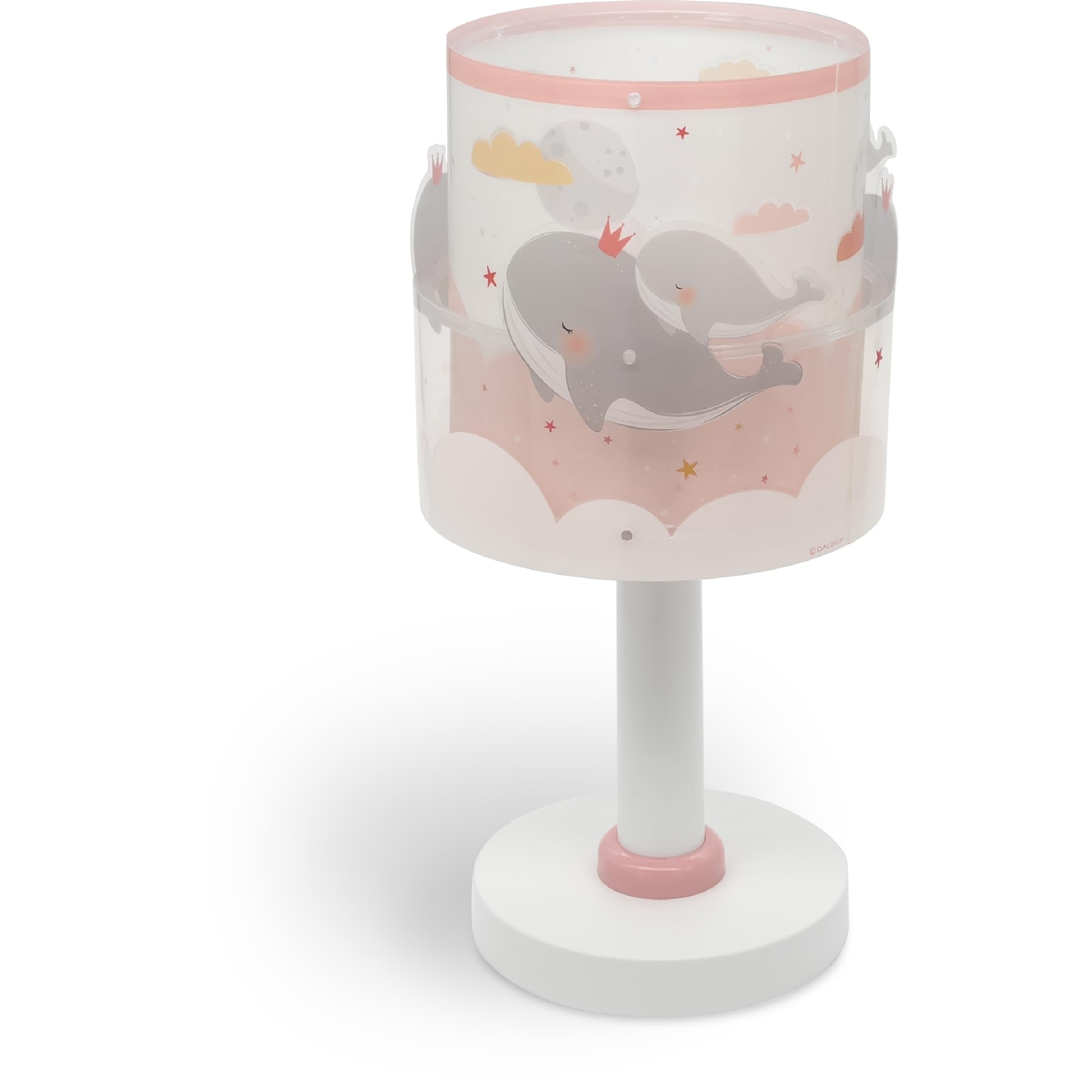 Dalber Kinder Tischlampe Nachttischlampe kinderzimmer Whale Dreams Wale Rosa Tiere, 61171S, E14