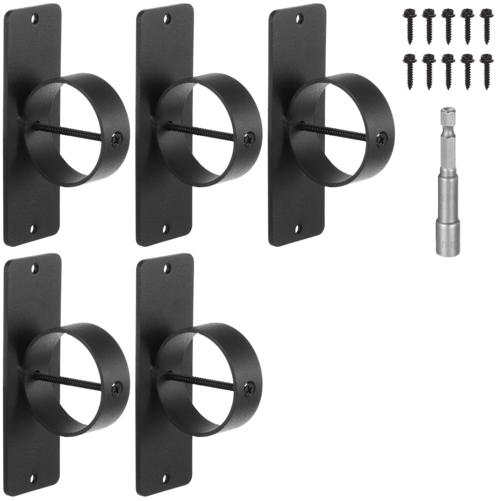 5 supporti per 2 corde, in acciaio inossidabile 304 rivestito di nero, con chiusura a scatto, con design a vite incrociata, perfetti per recinzioni esterne, ringhiere di ponte, progetti di bacino