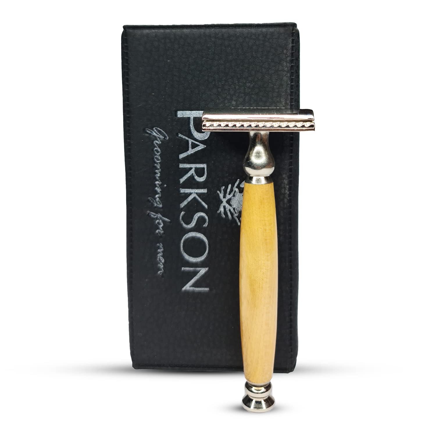 Foreign Holics Parkson Wooden Double Edge Safety Razor Silver (WD05)