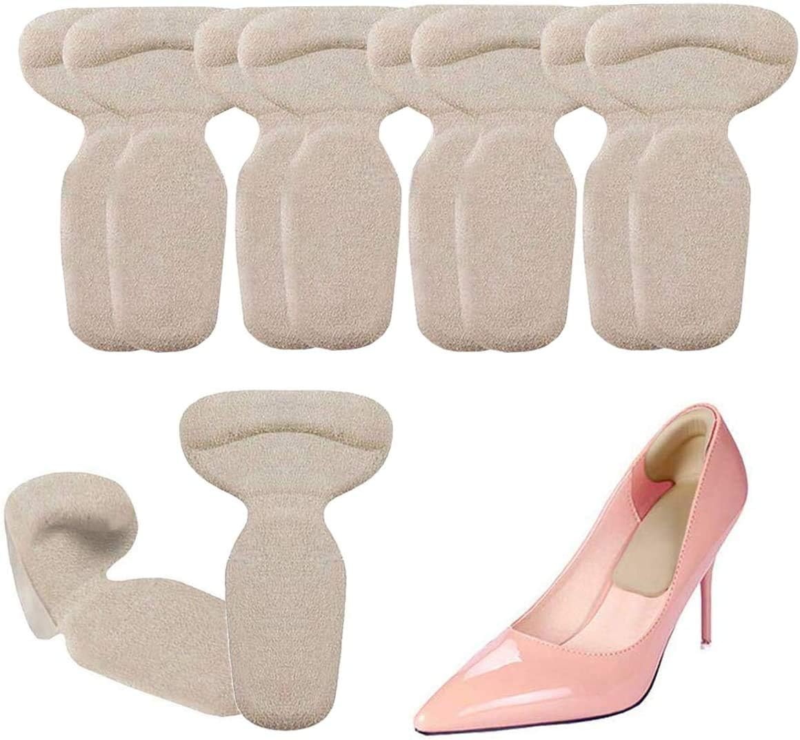 Heel Cushion Inserts - Heel Grips Shoe Pads for Women - Adhesive Gel Liners for Womens Loose Shoes High Heels Too Big Blister Prevention and Protectors (10 pcs) (Beige)