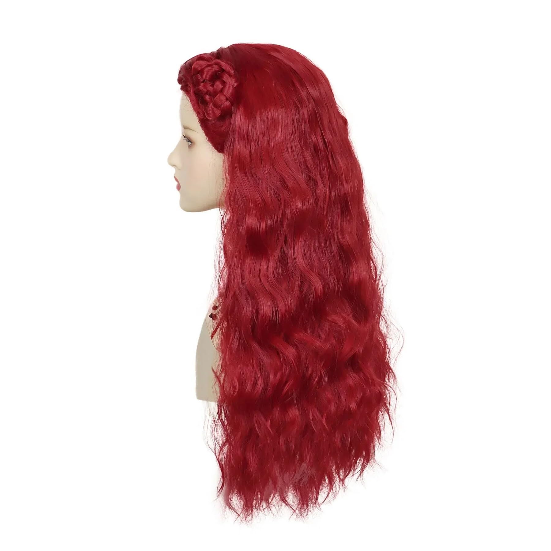 1pc czerwone peruki kostiumowe dla kobiet syntetyczne dziewczyny dziecięce włosy kręcone faliste zejście Cosplay Anime Movie Musicale peruka(Red Straight)