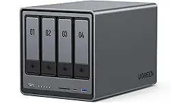 UGREEN NASync DXP4800 NAS de 4 baias para desktop, CPU Intel N100 Quad-core, 8GB DDR5 RAM, 32G eMMC, 2X 2,5GbE, 2X M.2 NVMe Slots, 4K HDMI, armazenamento conectado à rede (sem disco)