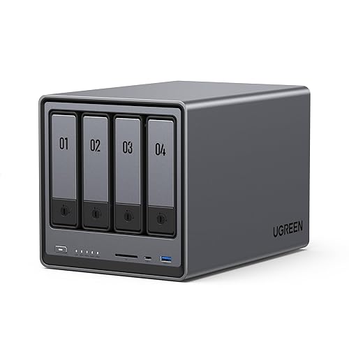 UGREEN NASync DXP4800 4-Bay Desktop NAS, Intel N100 Quad-core CPU, 8GB DDR5 RAM, 32G eMMC, 2 * 2.5GbE, 2 * M.2 NVMe Slots, 4K HDMI, Network Attached Storage (Diskless)