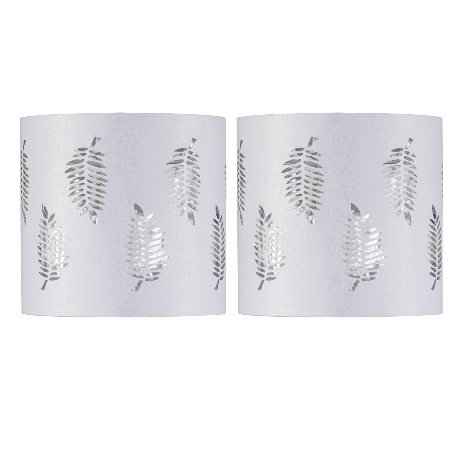 First Choice Lighting Set Of 2 FernWhite Cut Out 15.5Cm Table Lamp Shades from B&Q