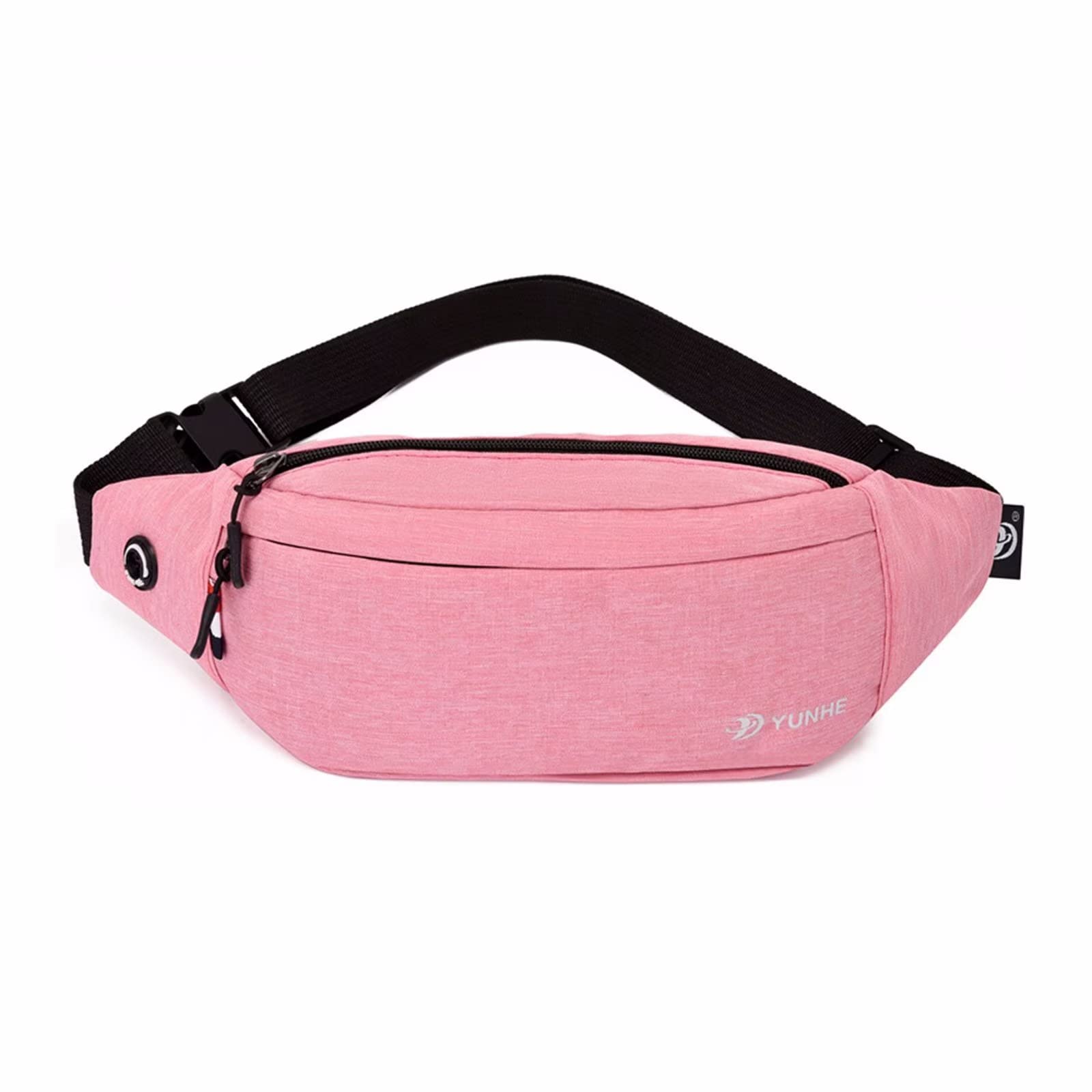 Fanny Packs for Women Men Lightweight Cross-body Shoulder Bags With 3 Zipper Pockets Waist Pack for Keeping Valuables Phone During Fitness Workout Travel Bum Bag Pink
