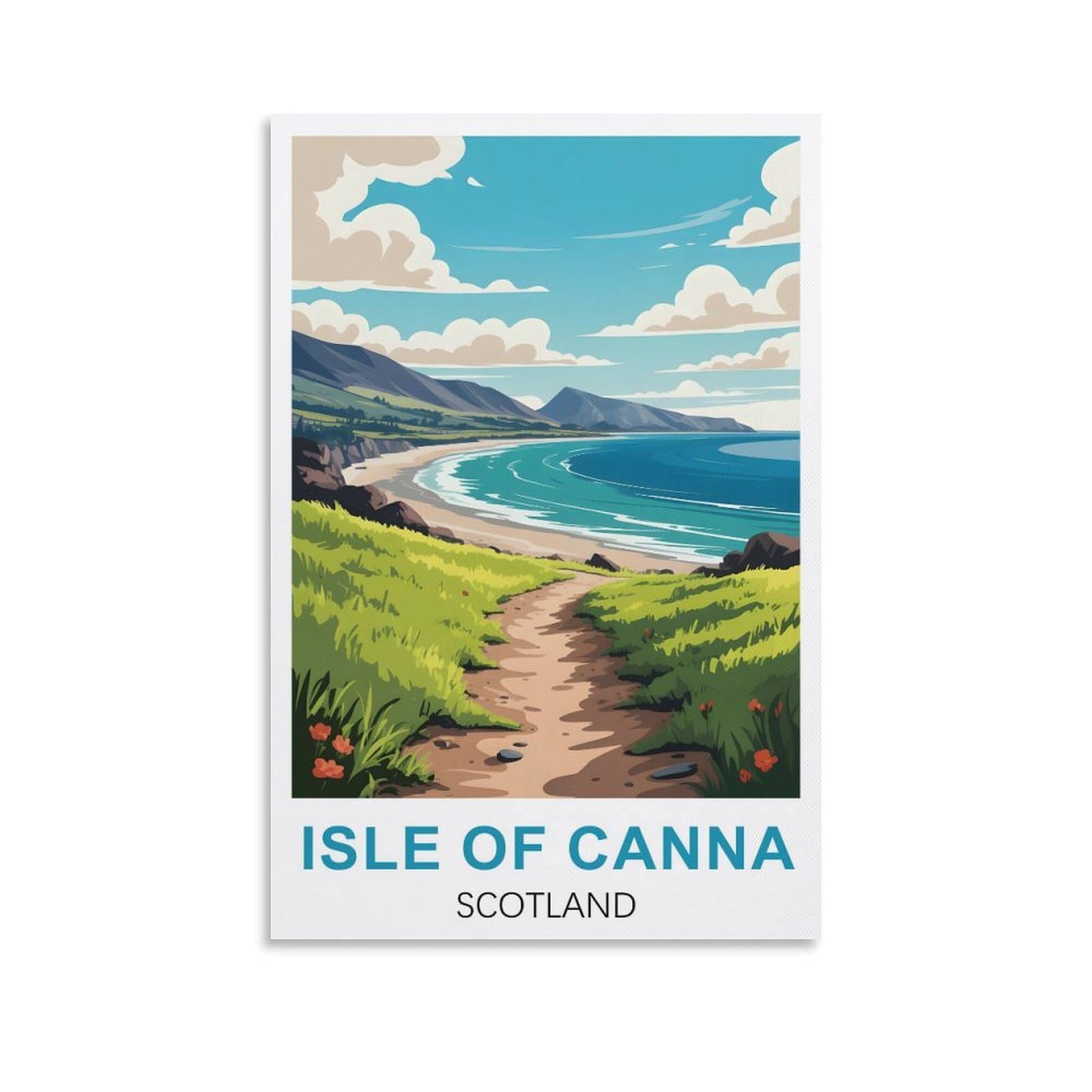 EZMLFA 5D Diamond Art Kits for Beginner,Isle of Canna Scotland,Diamond Picture Art for Beginner, DIY Gem Cross Stitch Creative Gift Home Wall Decor 40x50cm