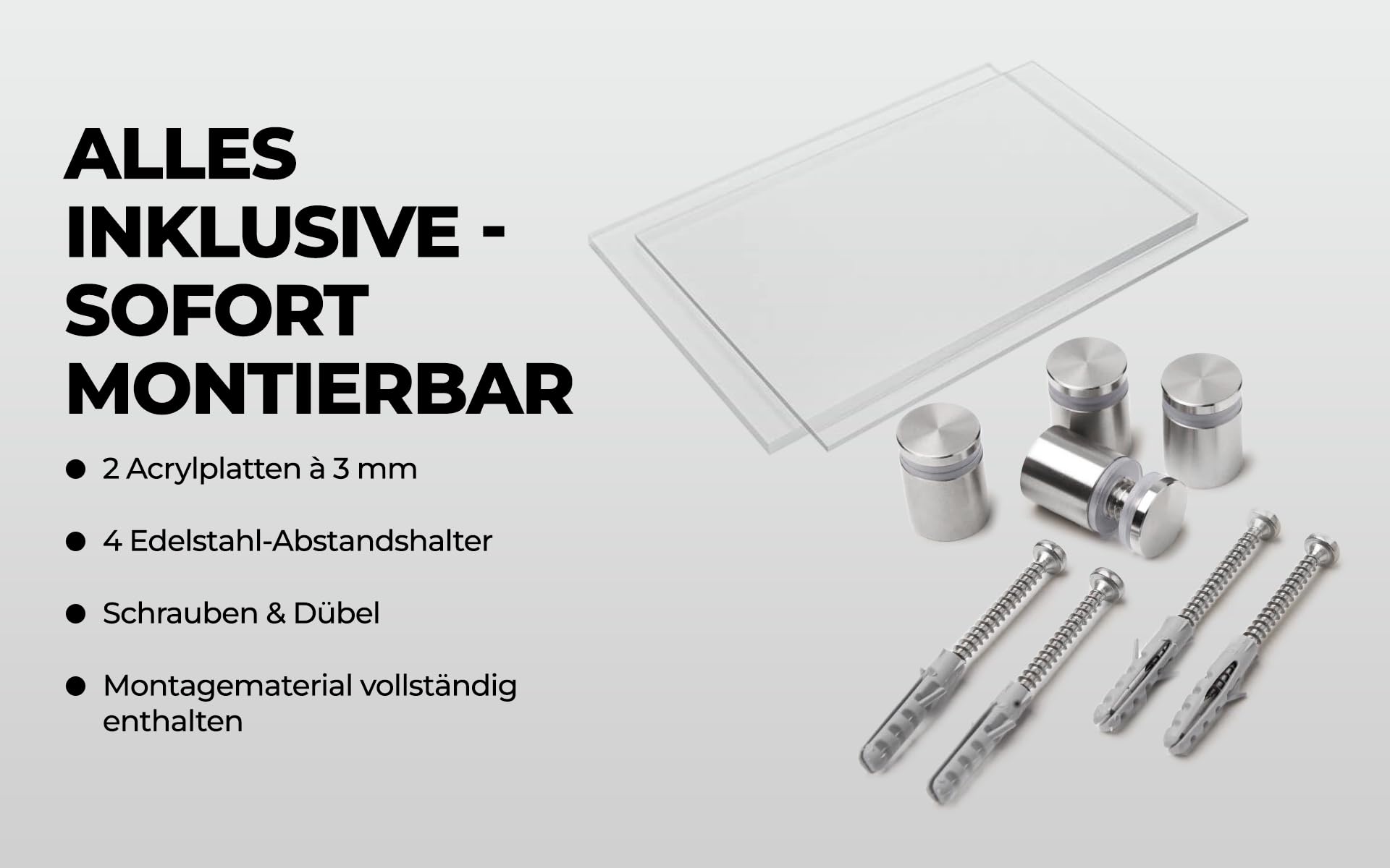 EH Design Türschild/Wandschild aus Acryl I Transparent klare Abdeckung, Büroschild zum selbst beschriften, Infoschild für Wandmontage I inkl. Befestigungsmaterial (300 x 420 mm Silber)