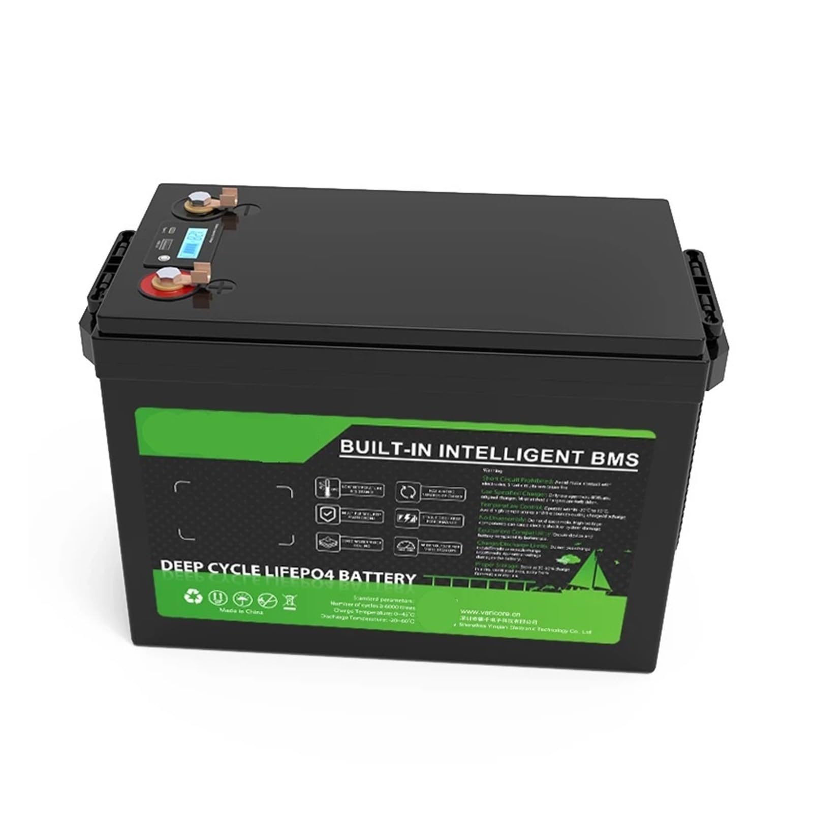 Batteria A Ciclo Profondo, 12 V 340 Ah 100 Ah LiFePO4 12,8 V | Batterie al litio 8000 cicli Camper Camper Carrello da golf Fuoristrada Off-grid Vento solare(24V 100Ah LCD)