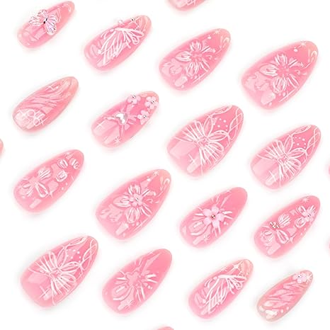 💖 Pink Summer Nails: 24Pcs Press-on Manicure