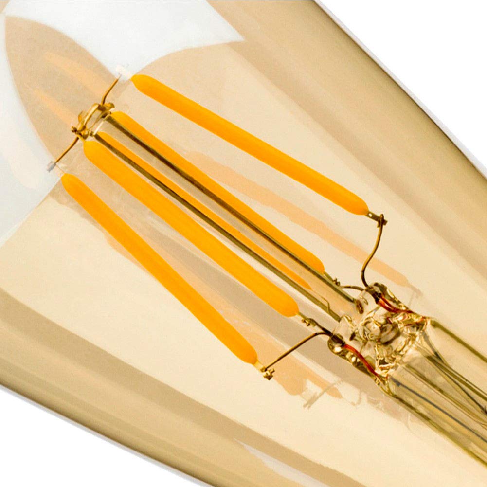 HHF Iluminación del hogar, Paquete de 20, Bombilla LED Vintage AC220V Edison ST64 Fuente de luz Colgante Amarilla cálida teñida en Verde Azulado(6W)