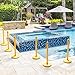 Goplus 6pcs Plastic Stanchion Set, Safety Stanchion Barrier Posts Queue Line Pole with 40” Link Chain & C-Hooks, Outdoor and Indoor Crowd Control Barriers, Easy Connect Assembly