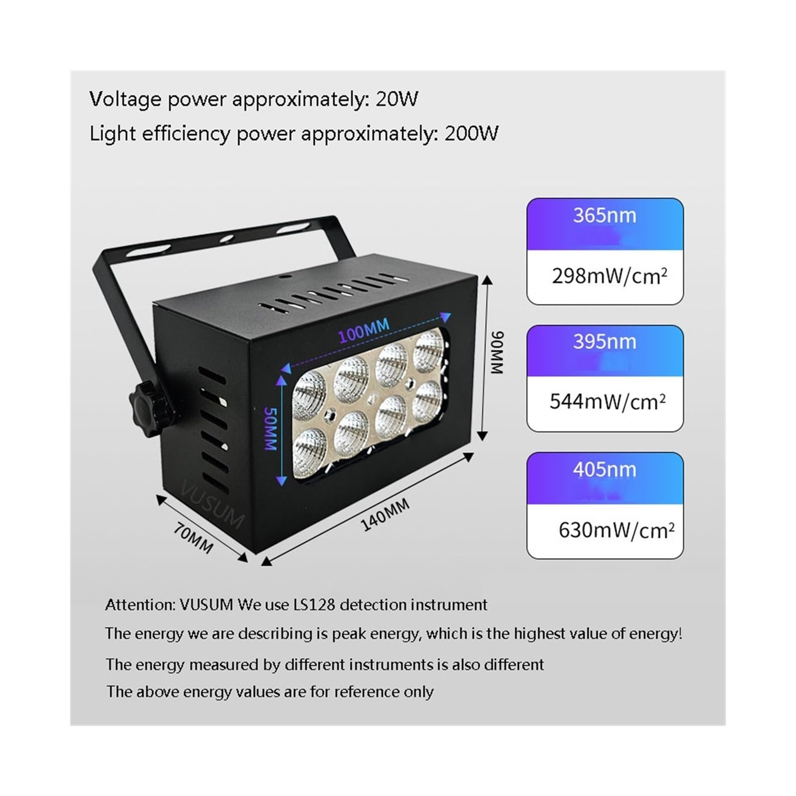 lámpara de curado UV, Taza De Foco UV Refrigerada Por Aire, LED Alta Intensidad, Pegamento Sin Sombras Portátil, Resina Tinta Verde, Impresión 3D, Lámpara Curado Coloidal(200W,385nm)