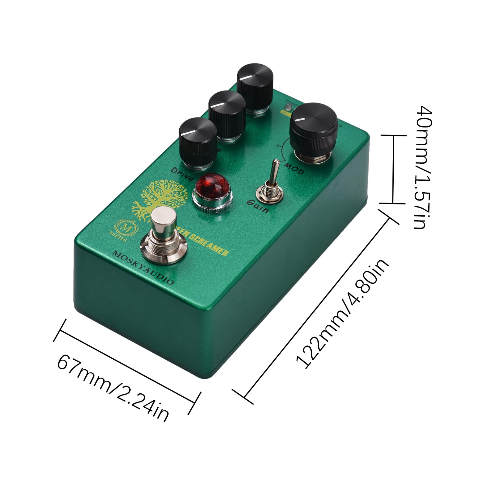 Btuty Booster/Overdrive pedał efektów gitarowych Przełącznik 4 tryby i sterowanie poziomem/tonem/napędem Kompaktowy przenośny cyfrowy procesor efektów do gitary elektrycznej