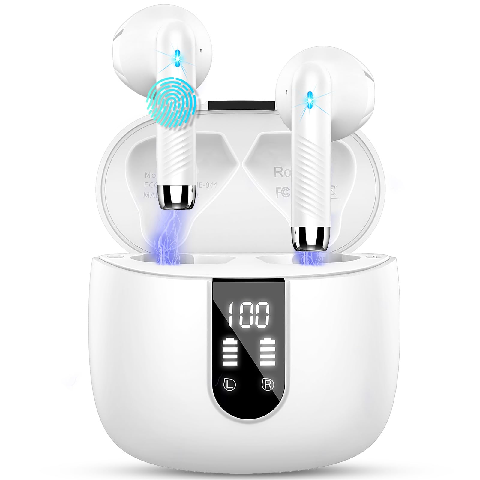 Wireless Earbuds, Bluetooth 5.4 Headphones NEW Wireless Headphones with 4 ENC Mic