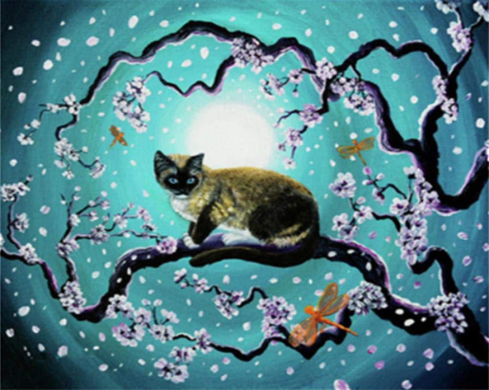 Coloriage par numéros chat 40x50cm pour réduire le stress par l'art