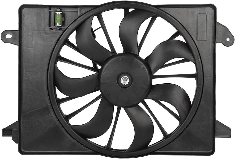 Radiator Fan Assembly Cooling Fan Driver Side/LH 622550 KFKGF Universal Slim Fan Push Pull Radiator Fan Assembly Cooling 12V Mount Kit 2009-2017 for Dodge for Charger