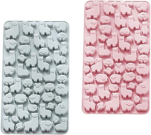 2 moldes de silicona para hornear de alpaca, moldes de chocolate para bricolaje, moldes para dulces con forma de animal para uso doméstico