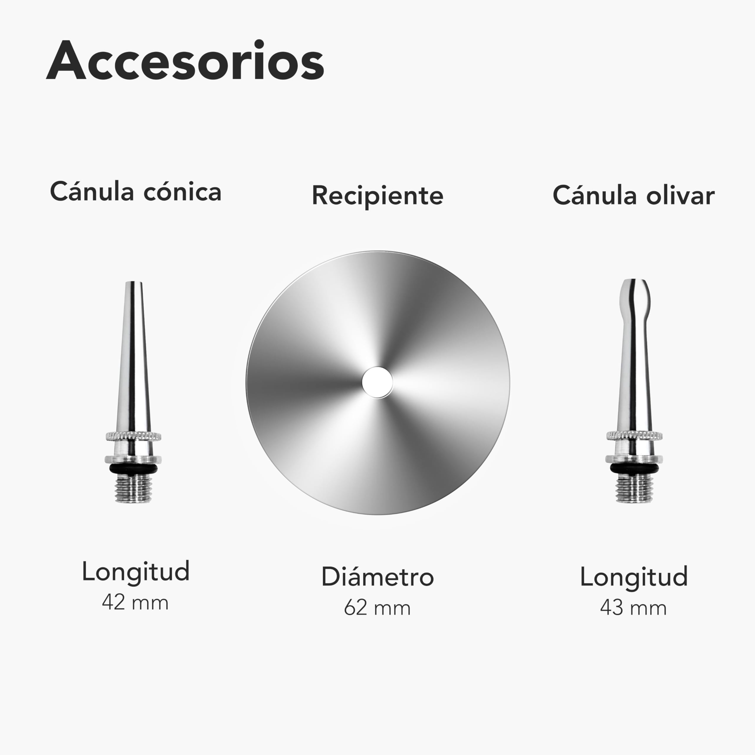 AIESI® Jeringa Schimmelbusch de metal/acero de 200 ml de capacidad con copa auricular y 2 cánulas, Jeringa para riego, Garantía 24 meses
