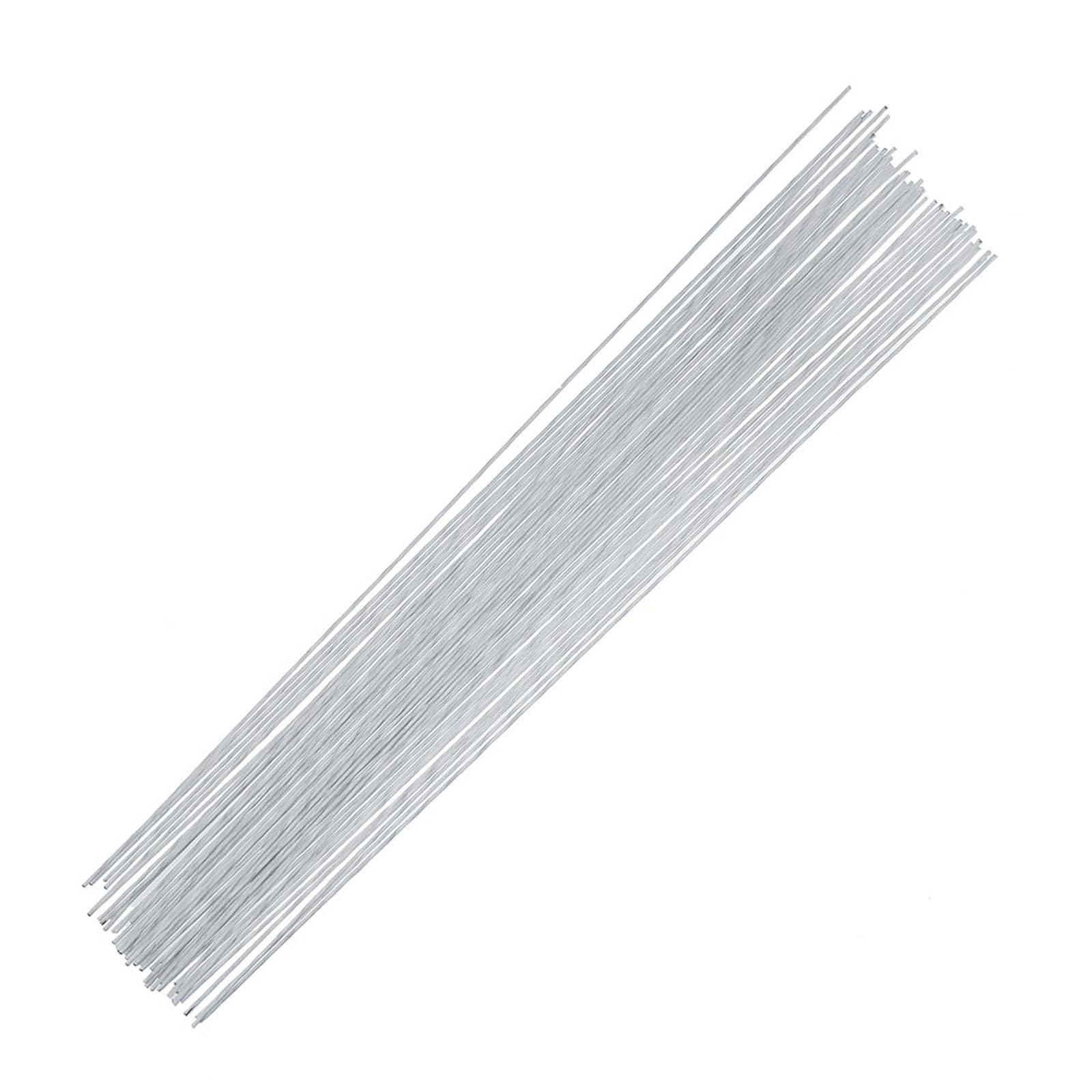 MORAINJAY 100pcs Floral Wire 20 Gauge/1mm,16in White Floral Stems for Paper Flower,Flexible Paper Wrapped Wire Supplies for Flower DIY Craft,Wreath Making,Corsages Decoration