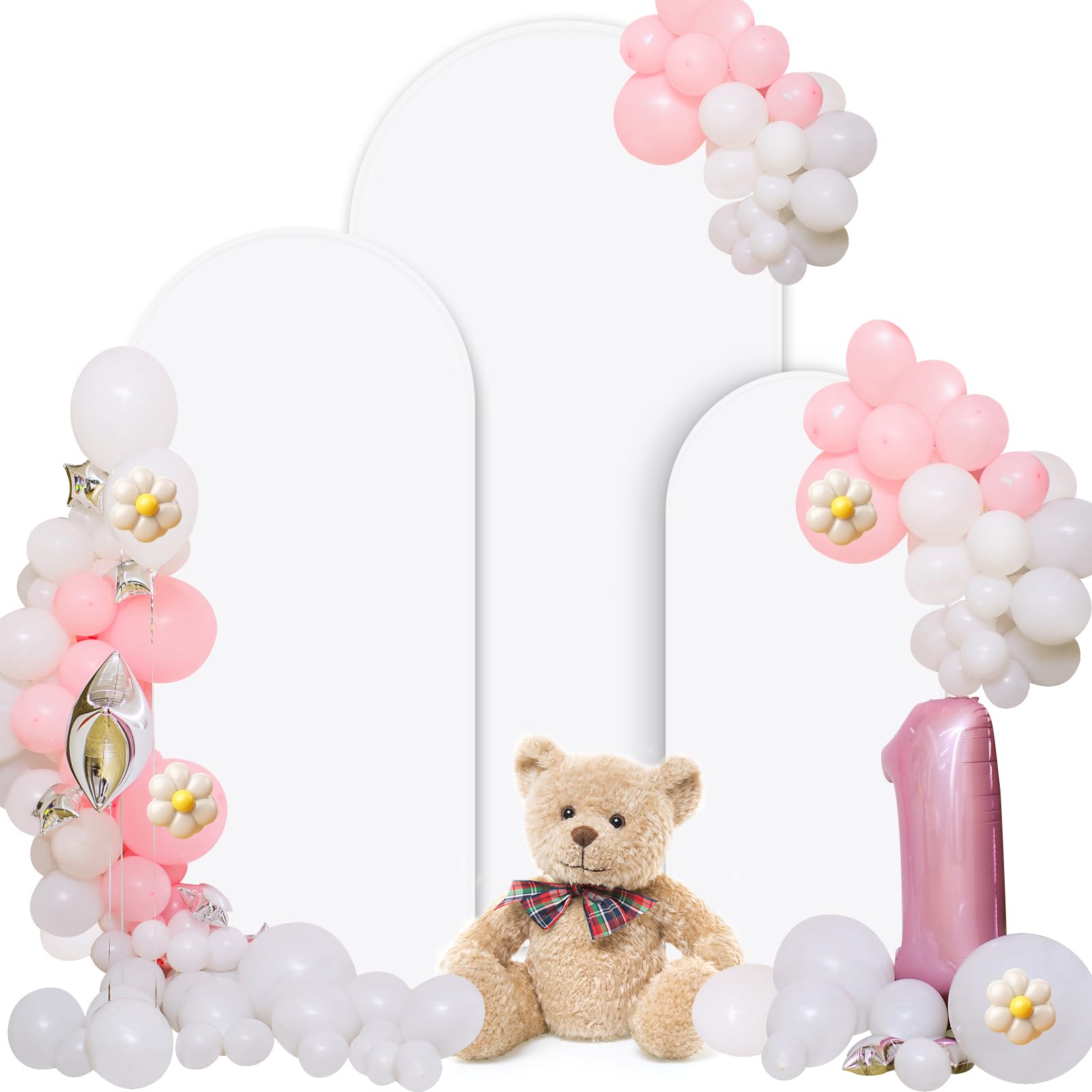 3-teilige Bogenabdeckung Aus Spandex – Dehnbar, Weiß, Für Hochzeitsbögen & Party-Hintergründe (2,2m + 2m + 1,8m)
