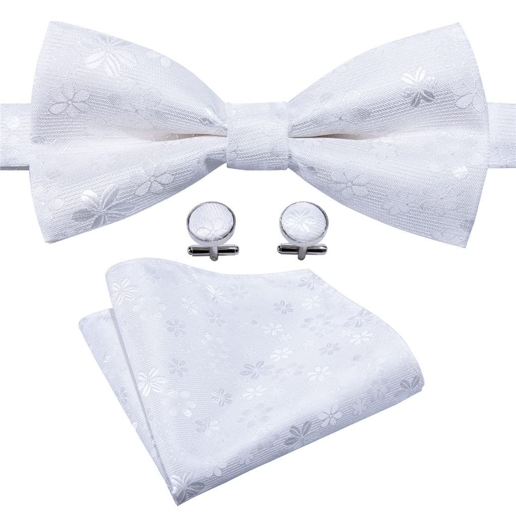 Corbata a rayas para hombre, pajarita de seda, pajaritas formales de mariposa, lazos preatados de negocios, gemelos cuadrados de bolsillo