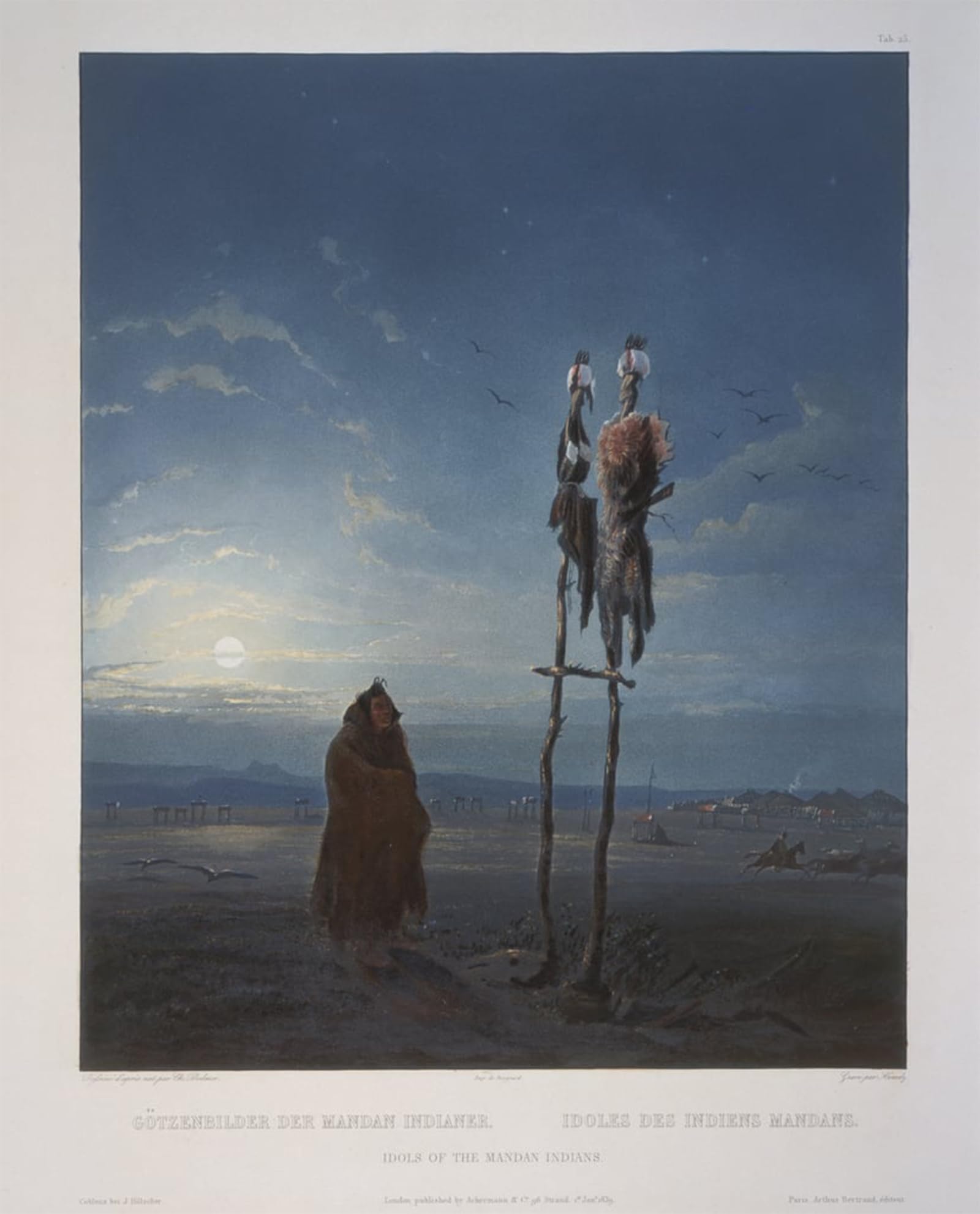 ARTXLXXBN Famous Art Print Poster Vintage Wall Art Idols of the Mandan Indians by Karl Bodmer Canvas Art Poster for Home Decor 60x90cm