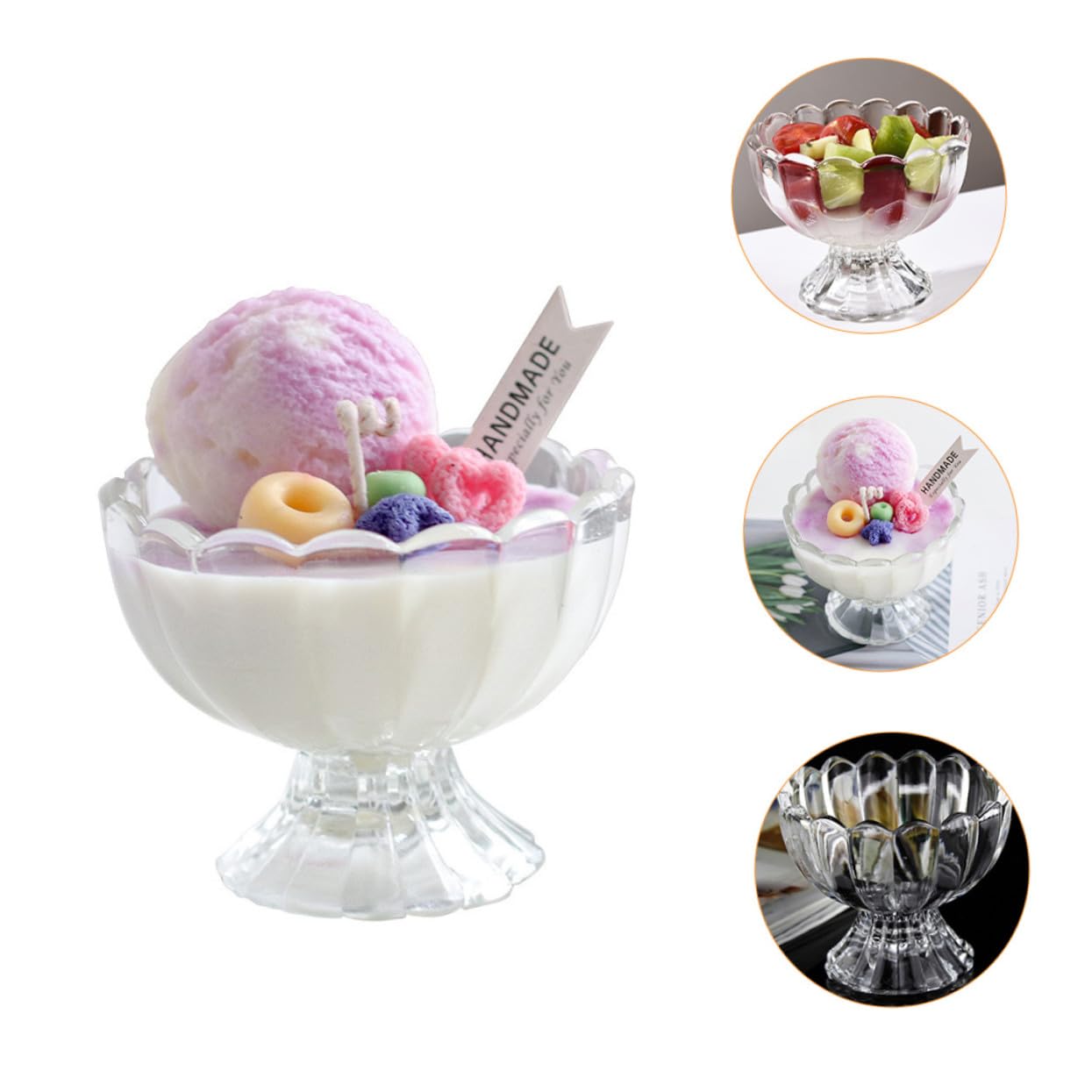 Gatuida Coppa Dessert in Vetro 100ml 6 Pezzi per Gelato e Budino | Superficie Liscia, Stampaggio Monopezzo, Coppette Trasparenti, Formato Compatto per Servizio Tavola