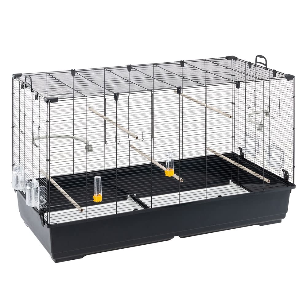 Ferplast Gabbia Voliera per Uccelli PIANO 8 Gabbia per Uccelli, Canarini, Bengalini, Cocorite, Inseparabili, in Metallo, Accessori inclusi Posatoi Mangiatoie Girevoli, 118 x 59 x h 75 cm.