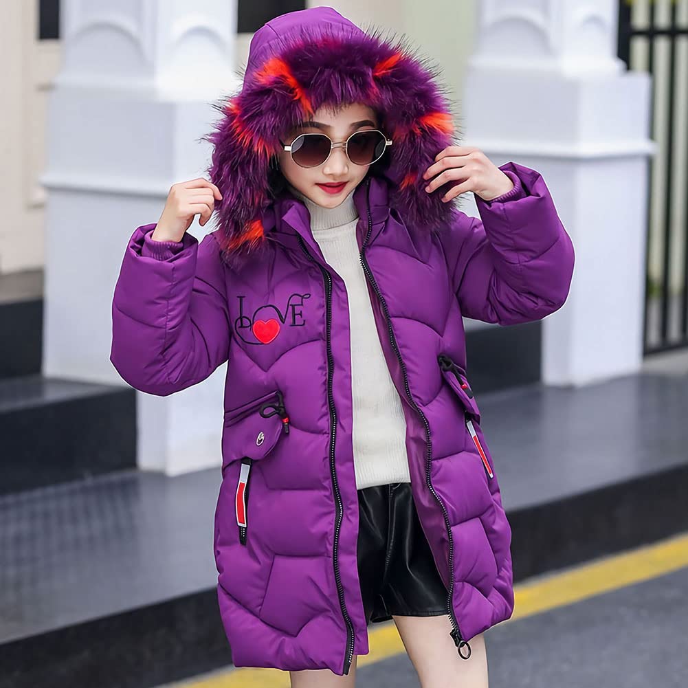 Chaqueta de plumas para niño o niña, abrigo acolchado con capucha de piel, chaqueta cortavientos de invierno gruesa y cálida
