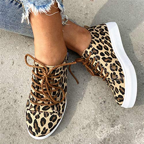 Fainosmny Slip On Shoes for Canvas Shallow Mouth Shoes Leopard Color Matching Lazy Shoes