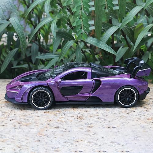 Miniatura 4 de JaBuBeaGup Coche de aleación modelo 132 McLaren coche de simulación de retorno de metal con luz de sonido, adecuado para niñas y niños como regalos