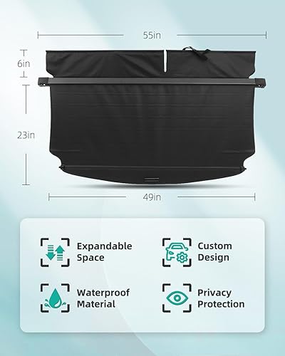 Miniatura 491 de SCITOO Cubierta de carga 2013 2014 2015 2016 2017 2018 compatible con Toyota RAV4 2.5L actualizado anti-mirón retráctil trasero maletero cubierta