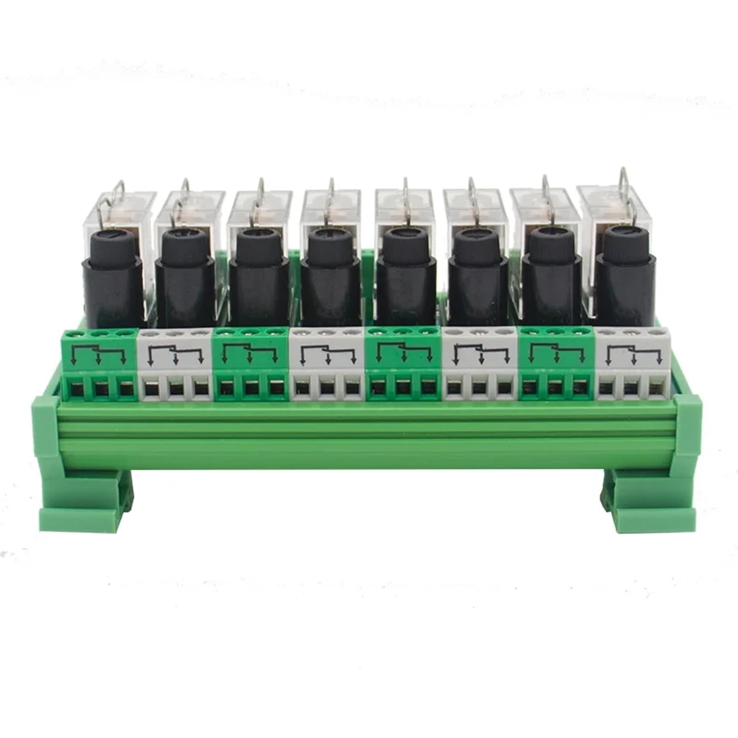 8 Channel 1 SPDT DIN Rail Mount G2R 24V DC/AC with Fuse Interface Relay Module