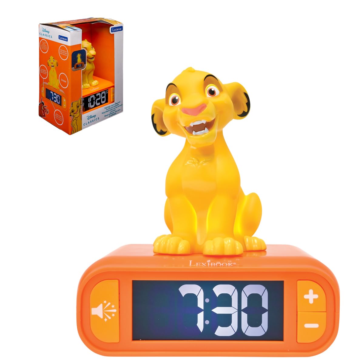 LEXiBOOK, Simba Nightlight Alarm Clock, RL800AN